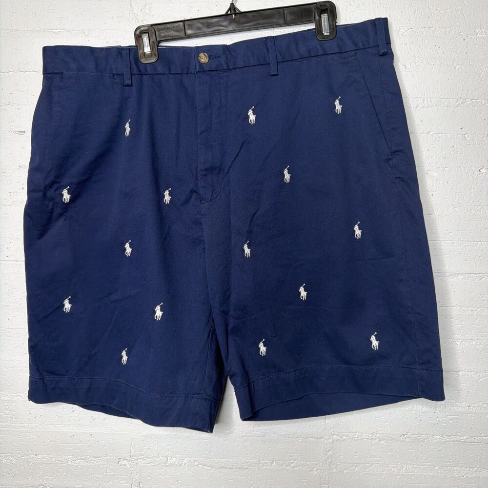 Polo Ralph Lauren Stretch Classic Fit All-Over Pony Embroidered Shorts 40 NWT